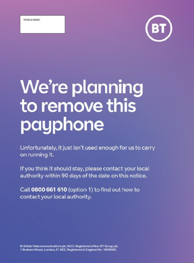 Payphone not used enough